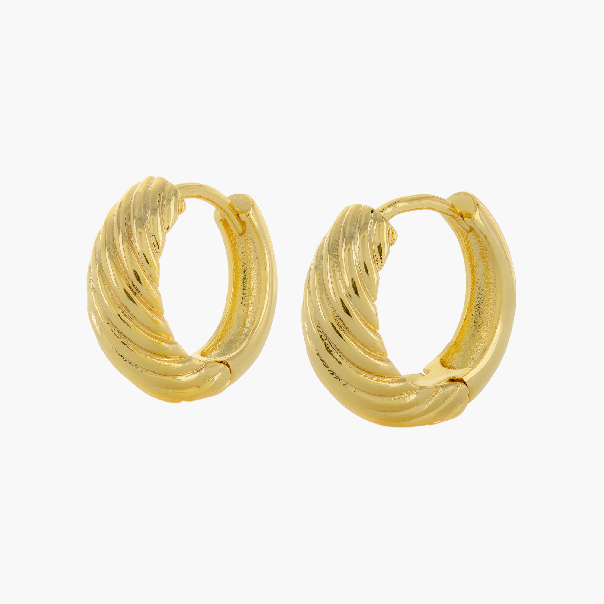 Textured Gold Plated Huggie Hoop Earrings Small Gold Huggies Etsy