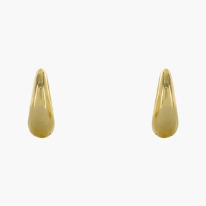 Tapered Huggie Hoop Earrings Plain Gold Huggies Gold Plated Taper Hoops Sleeper Hoops Small Crescent Hoop Earrings image 7