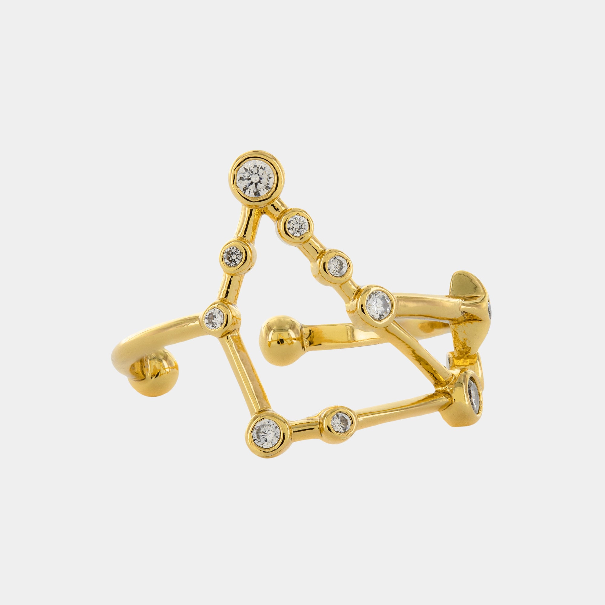 Adjustable Zodiac Ring - 18K Gold Plated Constellation Statement Ring ...
