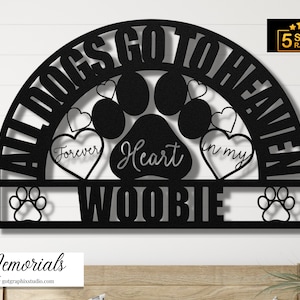 Paw Print Dog Memorial Gift - All Dogs Go To Heaven Forever In My Heart Pet Remembrance Gift