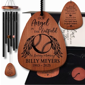 Baseball Memorial Wind Chime – Sympathy Gift for The Newly Bereaved | Personalized Loss of Son