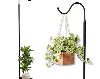 Adjustable Shepherds Hook Floor Stand For Wind Chimes Hanging Lantern Hook 60 Inch Freestanding Bird Feeders Flowers