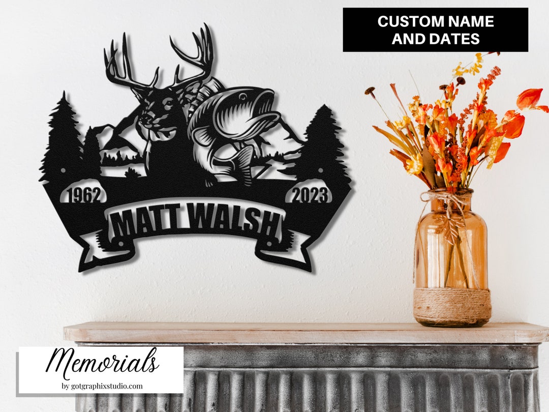 Hunter Fisherman Memorial Sympathy Keepsake Personalized Celebration of