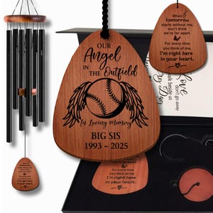 Softball Memorial Wind Chime for Daughter or Sister Sympathy Gift