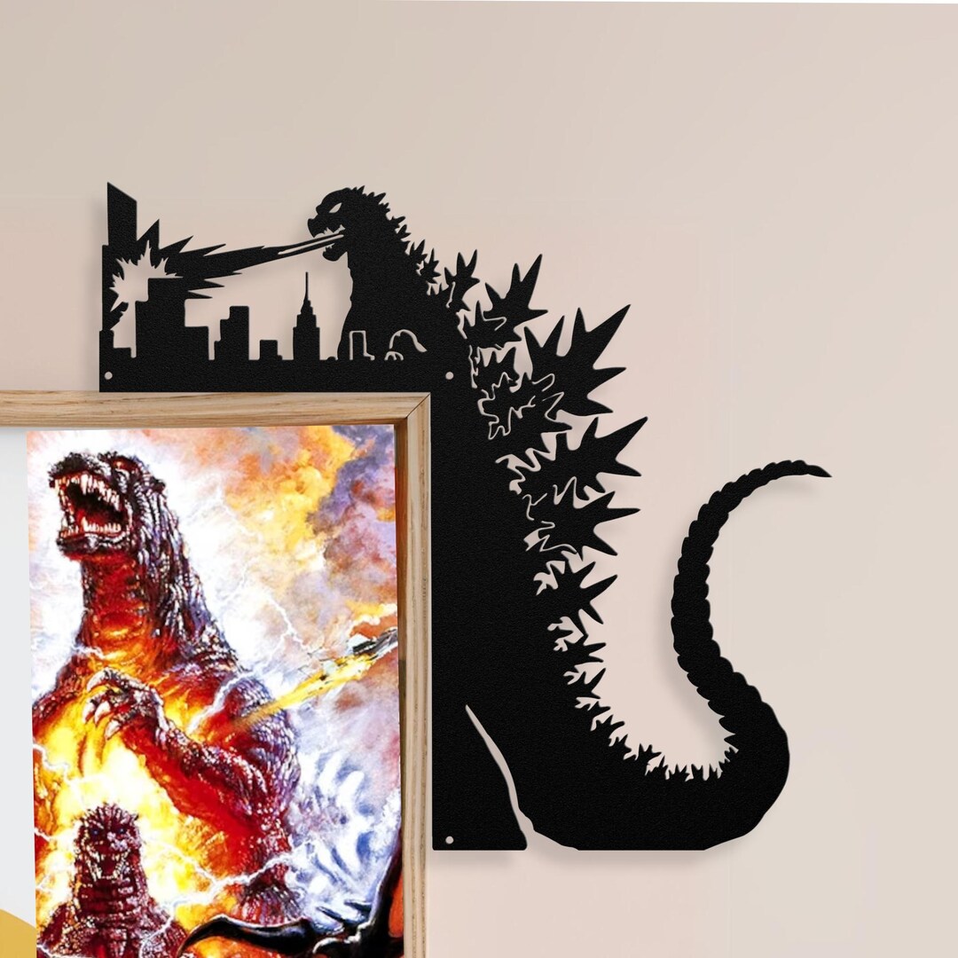 Godzilla Door Corner Topper Frame Decorations Metal Sign - Etsy