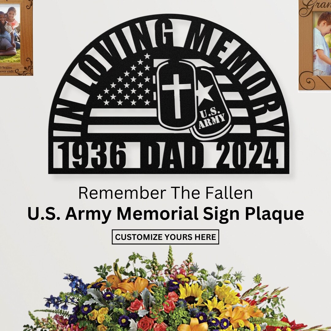 Army Memorial Gift Loss of Dad Remembrance Sign for Son Sympathy Gifts ...