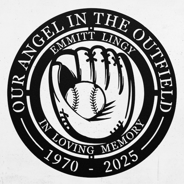 Baseball Memorial Gift for Loss Spouse Sympathy Gift Angels in Outfield Personalized Brother Son Loss Sports Fan Gift Dad Remembrance Sign