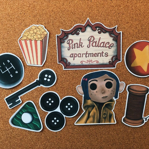 Coraline sticker set - set of 9, decoration, stickers
