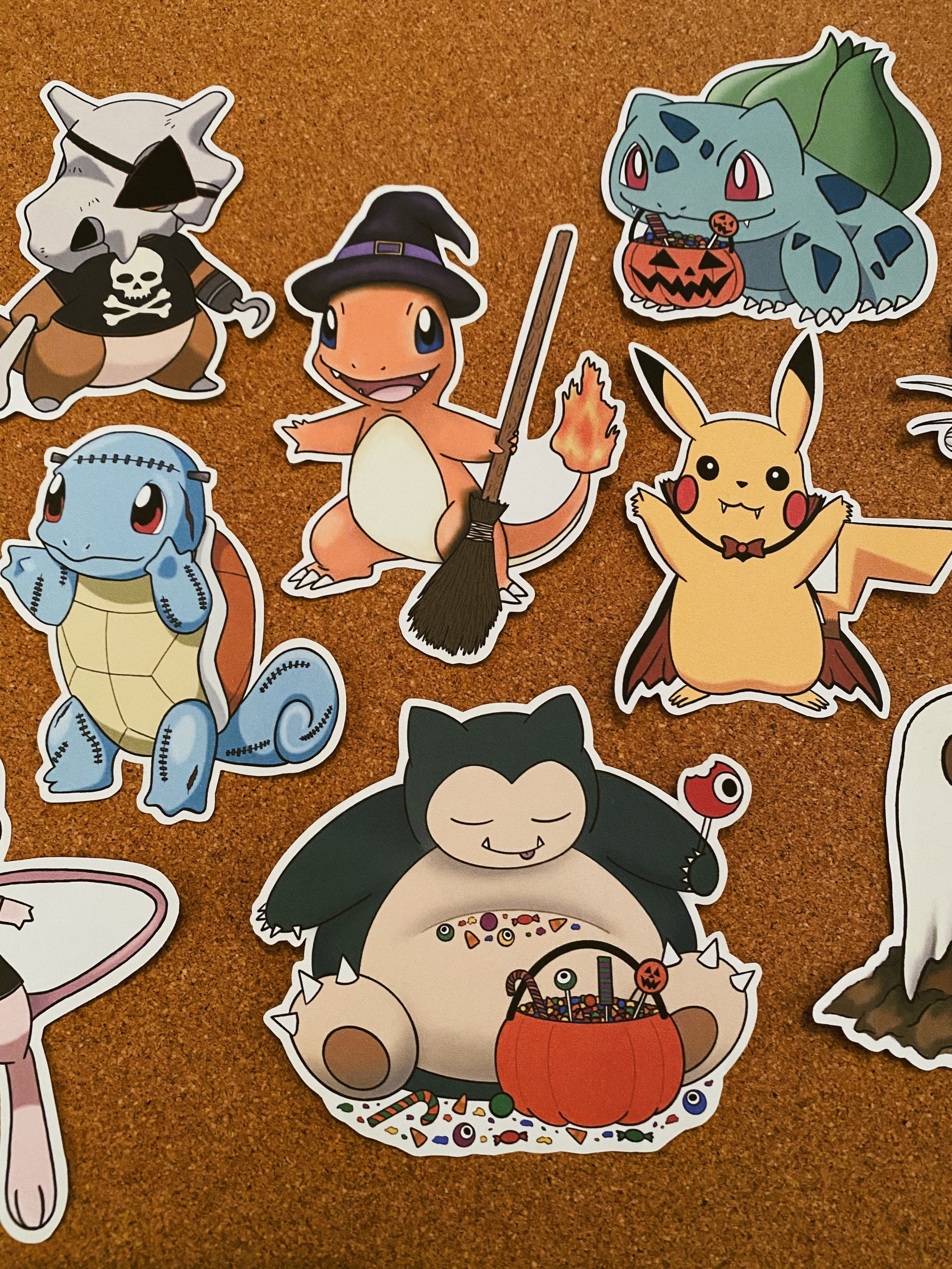 Halloween Pokemon Sticker Set Set of 10. Hand Drawn Etsy