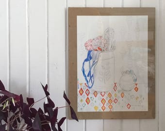 Drawings on paper for my hair