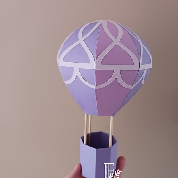 3D Hot Air Balloon // Balloon Cut File // SVG cut file // Instant Download