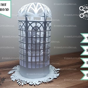 Lanterna de estufa, decoração de planta de casa, modelo de corte de papel, lanterna SVG, Cricut svg, silhueta svg, download instantâneo