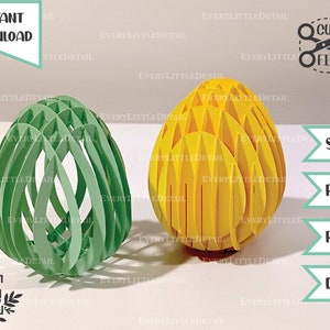 Ovos de Páscoa 3D, ovo em forma de fatia, 3D svg, arquivos svg para cricut, arquivo de corte de páscoa, silhueta svg, svg png dxf pdf, download instantâneo