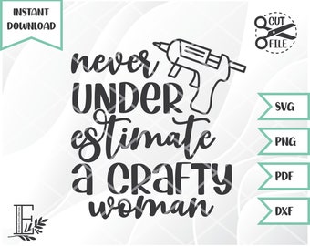 Crafty Woman Cut File // Craft Cut File // svg png dxf pdf // Instant Download