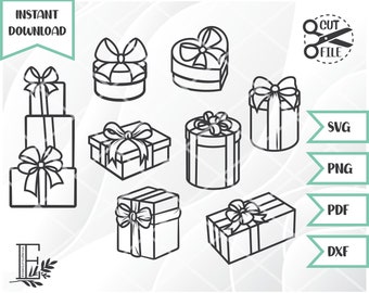 Christmas Presents, set of presents, svg files for cricut, christmas cut file, svg for christmas, silhouette svg SVG, Instant Download