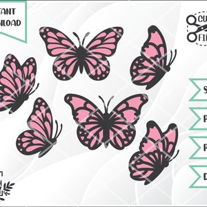Butterfly SVG // Butterfly Bundle SVG Files // Butterfly SVG Layered // Butterfly Clipart // svg png dxf pdf // Téléchargement instantané