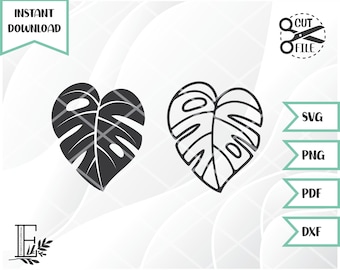 Monstera blad SVG silhouet pakket