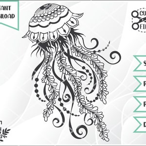 Elegant Jellyfish Silhouette - SVG Digital File