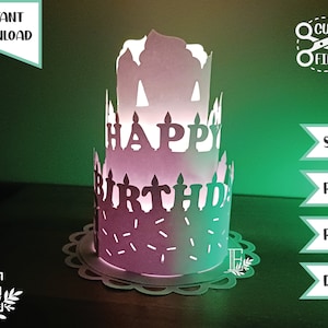 Round Birthday Lantern, Birthday Decoration, Paper Cutting Template, Lantern SVG, Cricut svg, Silhouette svg, Instant Download