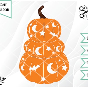 Stacked Pumpkins Cut File // Halloween Cut File // svg png dxf pdf // Instant Download