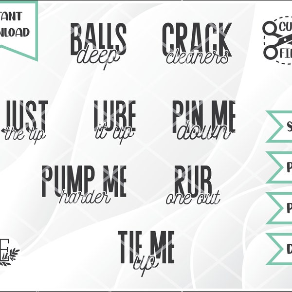 Funny Dirty Bathroom Labels SVG Pack - Digital File