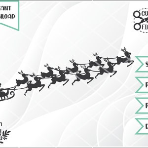Santa Clause Flying With Sleigh, SVG, Christmas Svg, Christmas Sublimation, Christmas Shirt Svg, SVG Files For Cricut, Instant Download