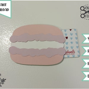 Porta-cartão-presente Macaron, vale-presente de biscoito, arquivos svg para cricut, arquivo de corte de aniversário, silhueta svg, svg png dxf pdf, download instantâneo