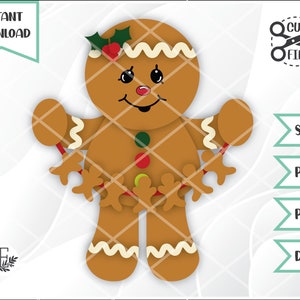 Layered Gingerbread Cut File, svg files for cricut, christmas cut file, svg for christmas, silhouette svg, Instant Download