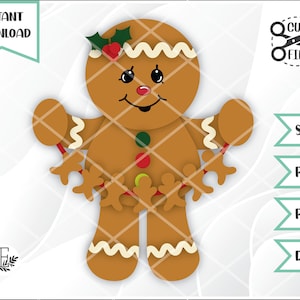 Layered Gingerbread Cut File, svg files for cricut, christmas cut file, svg for christmas, silhouette svg, Instant Download