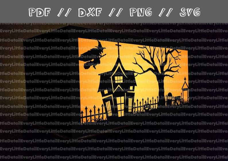 Lanterns Halloween Scene Luminary Cut File Halloween Cutting File Halloween Scene Svg Png Dxf Pdf Instant Download Candleholders