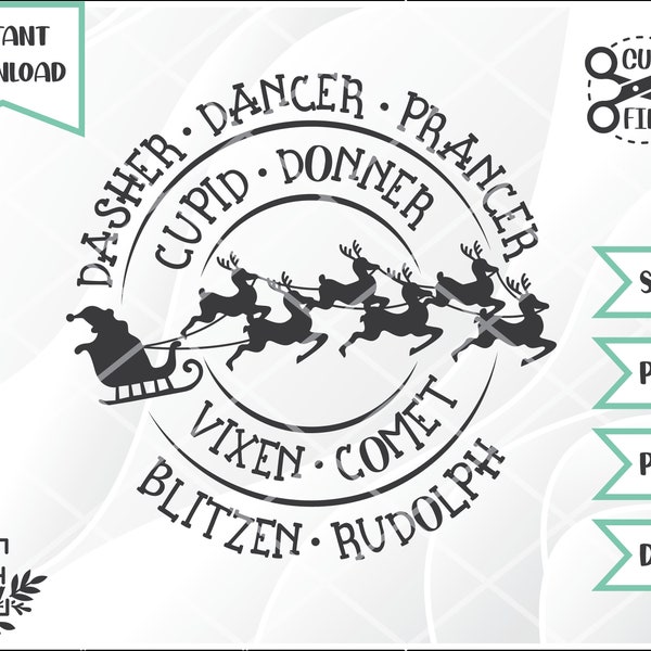 Festive Reindeer Delight - Santa's Reindeer SVG Digital File