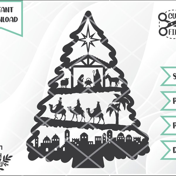 Nativity Tree - SVG Digital File