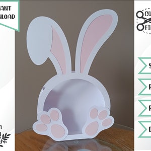 Easter Bunny Treat Bag Cut File // Easter Cut File // digital template // svg and dxf // Instant Download image 1