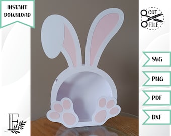 Easter Bunny Treat Bag Cut File // Easter Cut File // digital template // svg and dxf // Instant Download