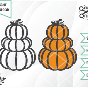 May include: A digital download of a layered pumpkin design in orange and black. The design is perfect for crafting projects like fall decorations, greeting cards, and scrapbooking.