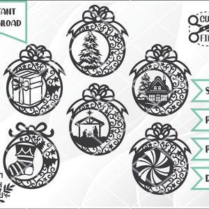 Christmas Ornament Bundle, Christmas SVG, svg files for cricut, christmas cut file, svg for christmas, silhouette svg, Instant Download