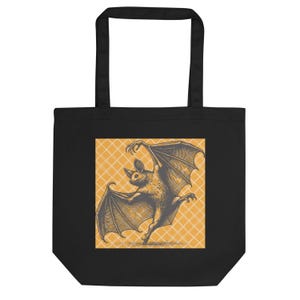 Gothic Bat Tote Bag | Halloween Trick or Treat Bag | Witchy Goth Bag | Spooky Aesthetic Shoulder Bag