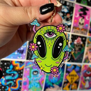 Alien acrylic keychain