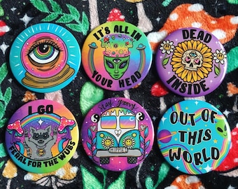 Trippy Button pins