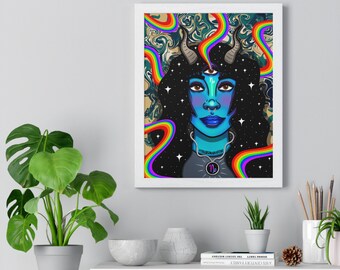 Capricorn print | trippy prints, trippy art, trippy wall art, hippie decor, trippy decor, groovy, psychedelic wall art