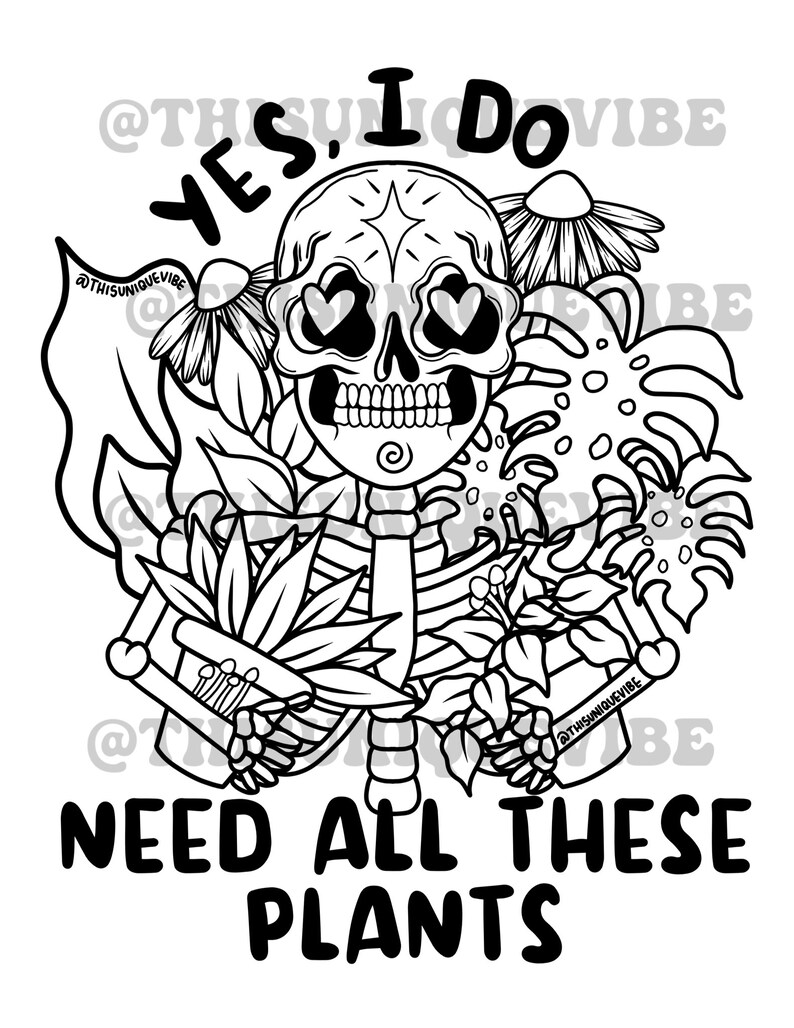 Obsessed Color Pages Plant Obsessed Coloring Page (printable) - Etsy