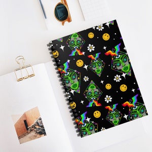 Alien babe notebook Spiral notebooks | Cute, aesthetic journal, alien notebook, alien art, alien stationery, trippy notebooks image 5