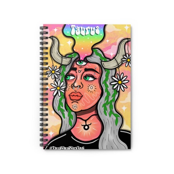 Taurus notebook Spiral notebooks | Cute, aesthetic journal, zodiac notebook, gift for Taurus, Taurus notebook