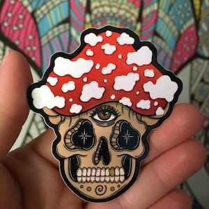 Mushroom skull stickers