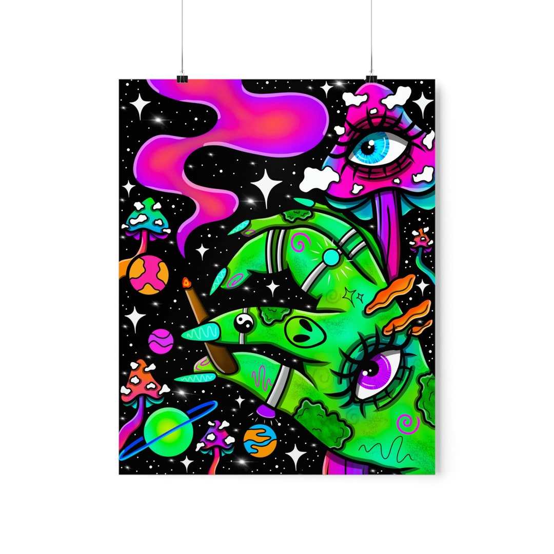 420 Alien Poster - Etsy