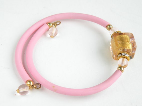 Italian Stretch Bracelet with Murano Glass, 24 Kt… - image 6