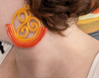 Polymer Clay Ohrringe, Statement Ohrringe, Sunny vibes