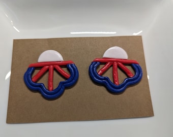 Handgemachte, 4th of Juli Statement Ohrstecker aus Polymer Clay