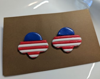 Polymer Clay, handgemacht, 4th of Juli Ohrstecker