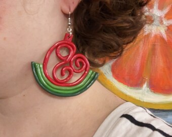 Polymer Clay Ohrring, Statement Ohrring, baumeln Ohrring, Wassermelonen Vibes